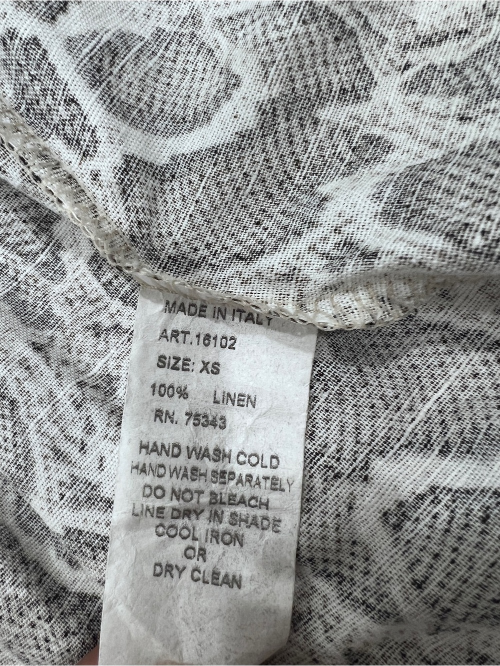 Laura Bianchi XS 100% Linen Snakeskin Print Belted Shirt Dress Made Italy - Picture 3 of 9